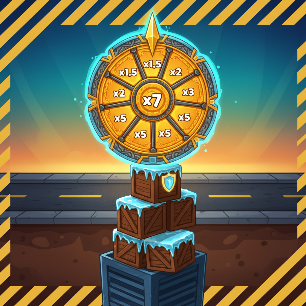 Bonus Temple Floor de Tower Rush avec roue de multiplicateurs x1.5 à x7