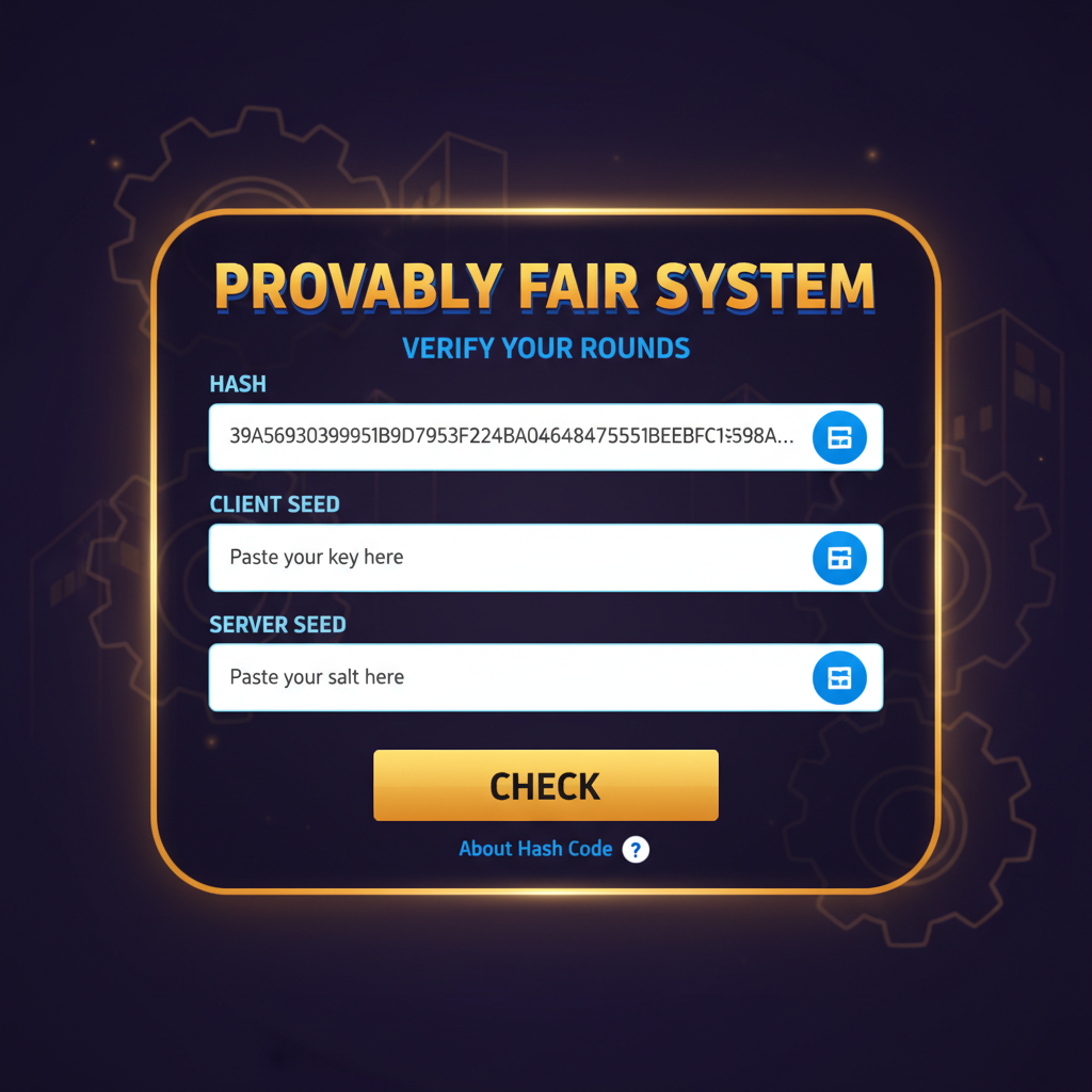 Système de vérification Provably Fair de Tower Rush avec hash code pour prouver l'équité