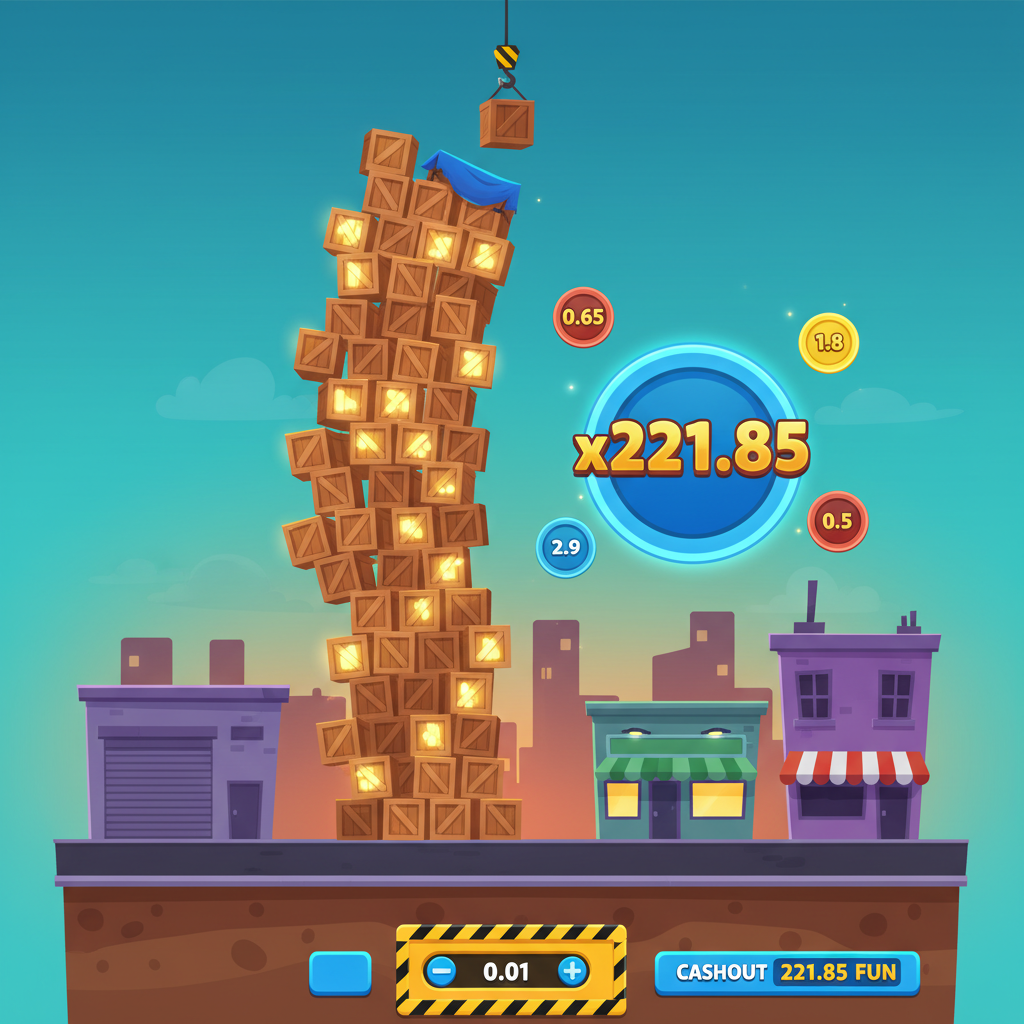 Tour haute sur Tower Rush avec multiplicateur élevé et gains accumulés